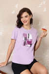 Zivame Knit Cotton Sleep Top - Lilac Breeze — thumbnail 1